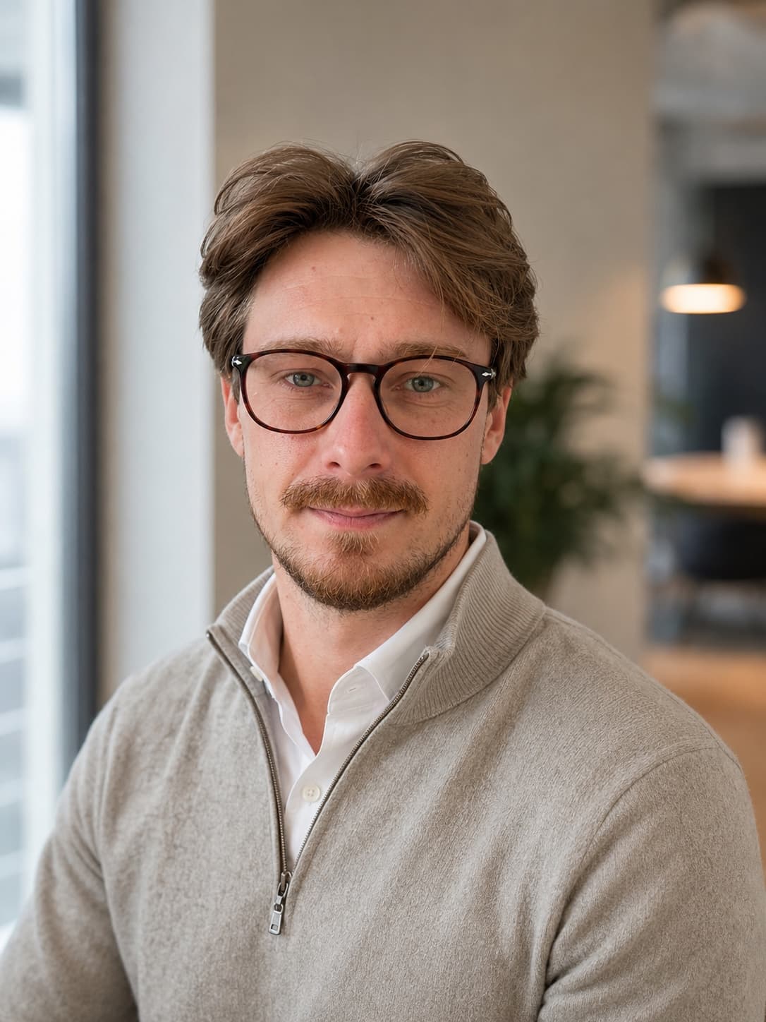 Porträt von Alexander Friebe in einem hellen Arbeitsumfeld